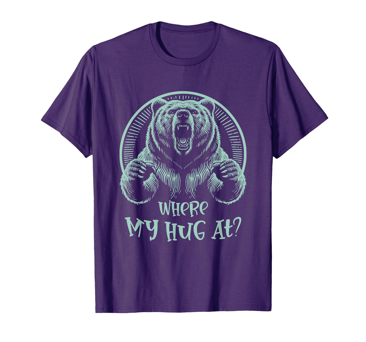 Grizzly Bear s 'Where My Hug At?' s 'Woodcut Style' T-Shirt