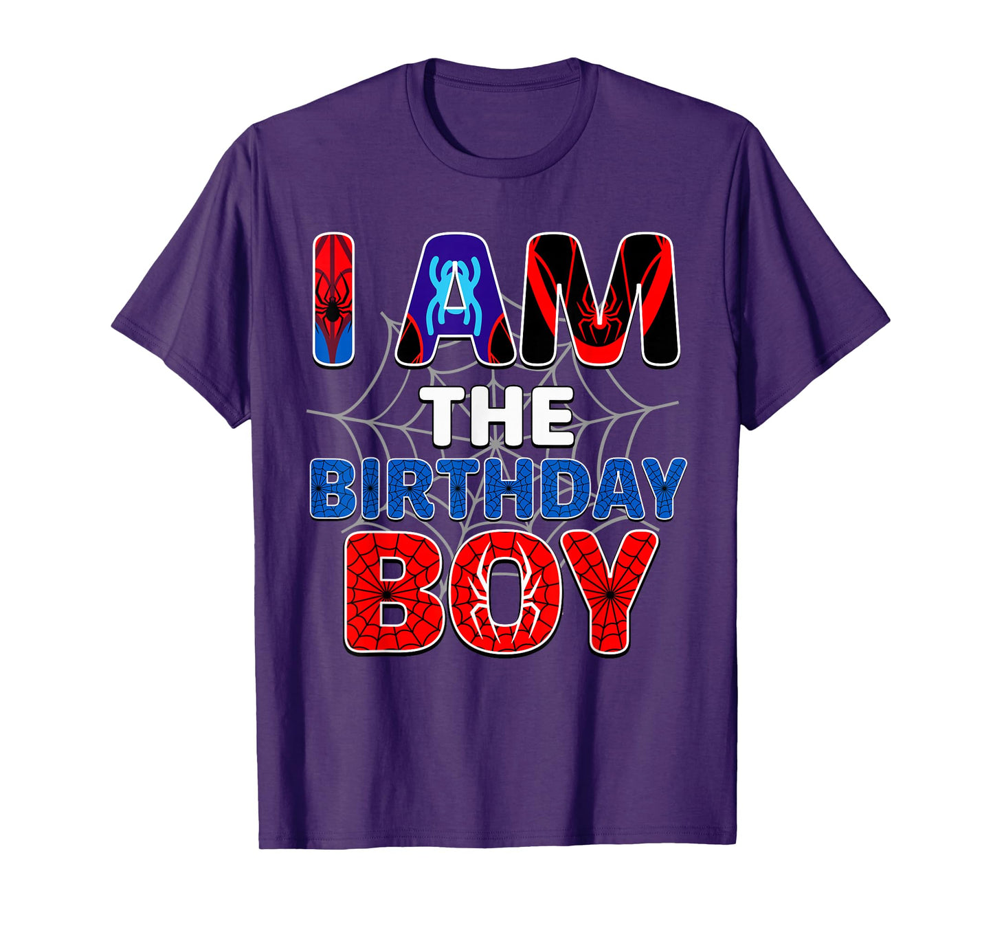 Kids I'm The Birthday Boy Shirt Matching Family Spider Web T-Shirt