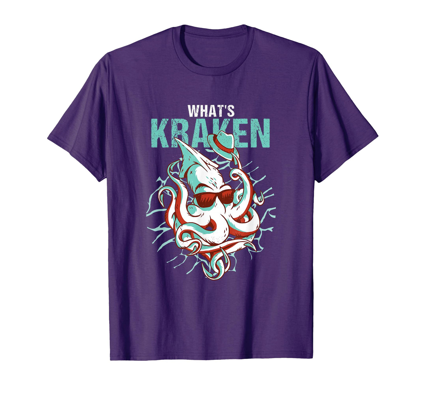 Kraken Ocean Monster Diver Surfer Beach Lover What's Kraken T-Shirt