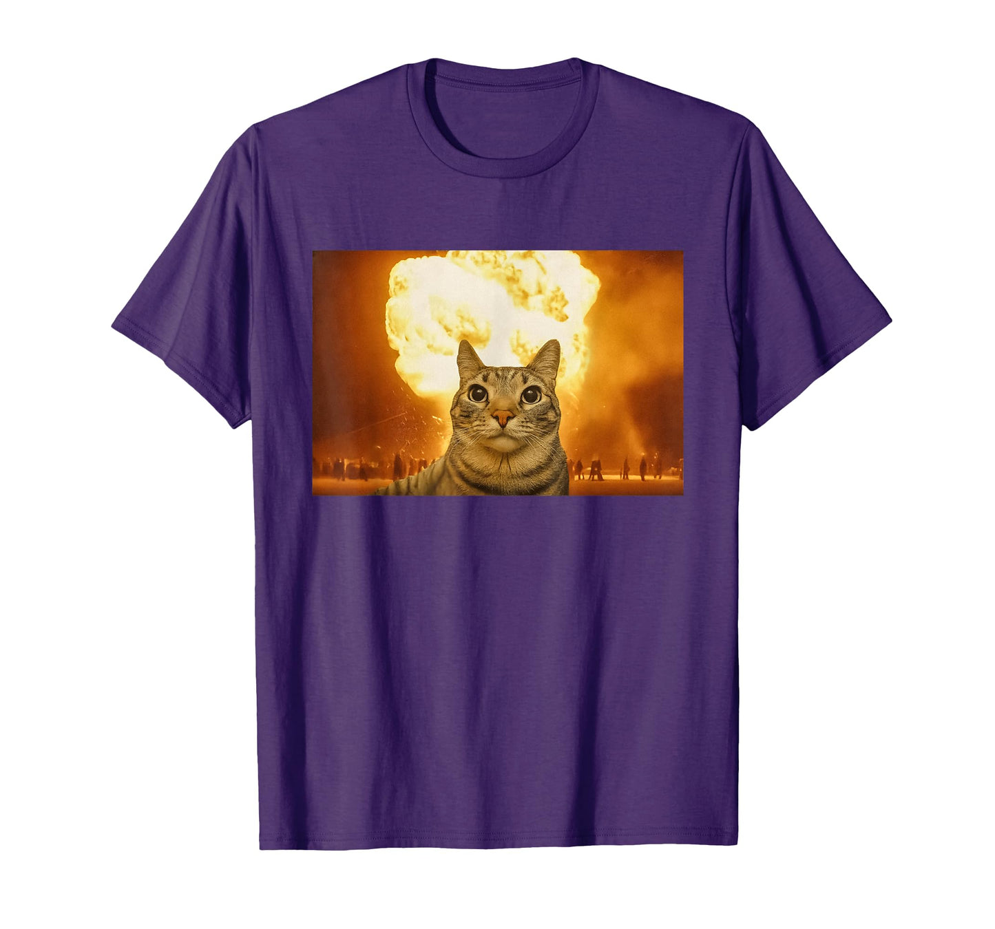 Funny Cat Explosion Meme Brain Rot Men Women Humor T-Shirt