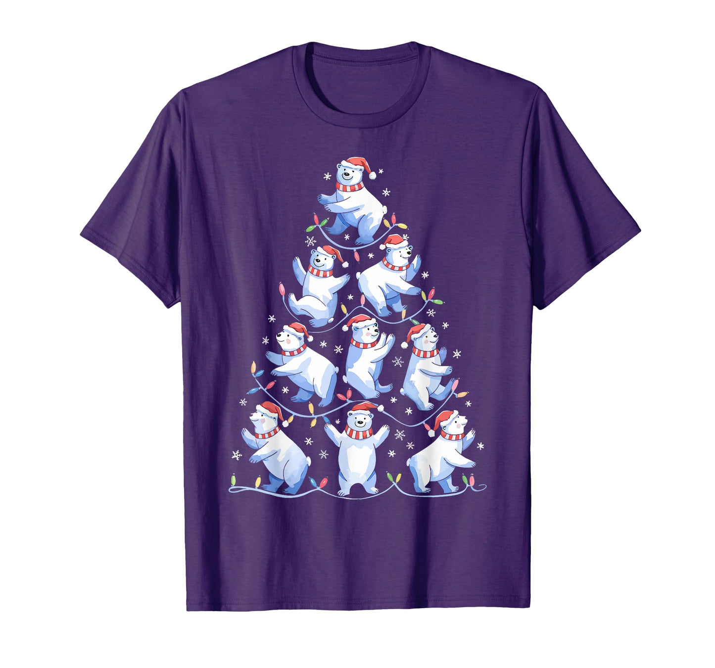 Polar Bear Christmas Tree Funny Ice Bear Holiday T-Shirt