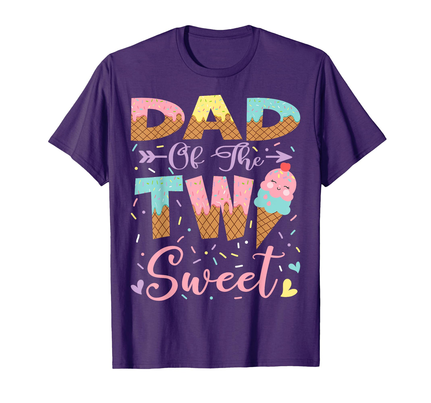 Dad Of The Two Sweet 2Nd Birthday Summer Ice Cream T-Shirt