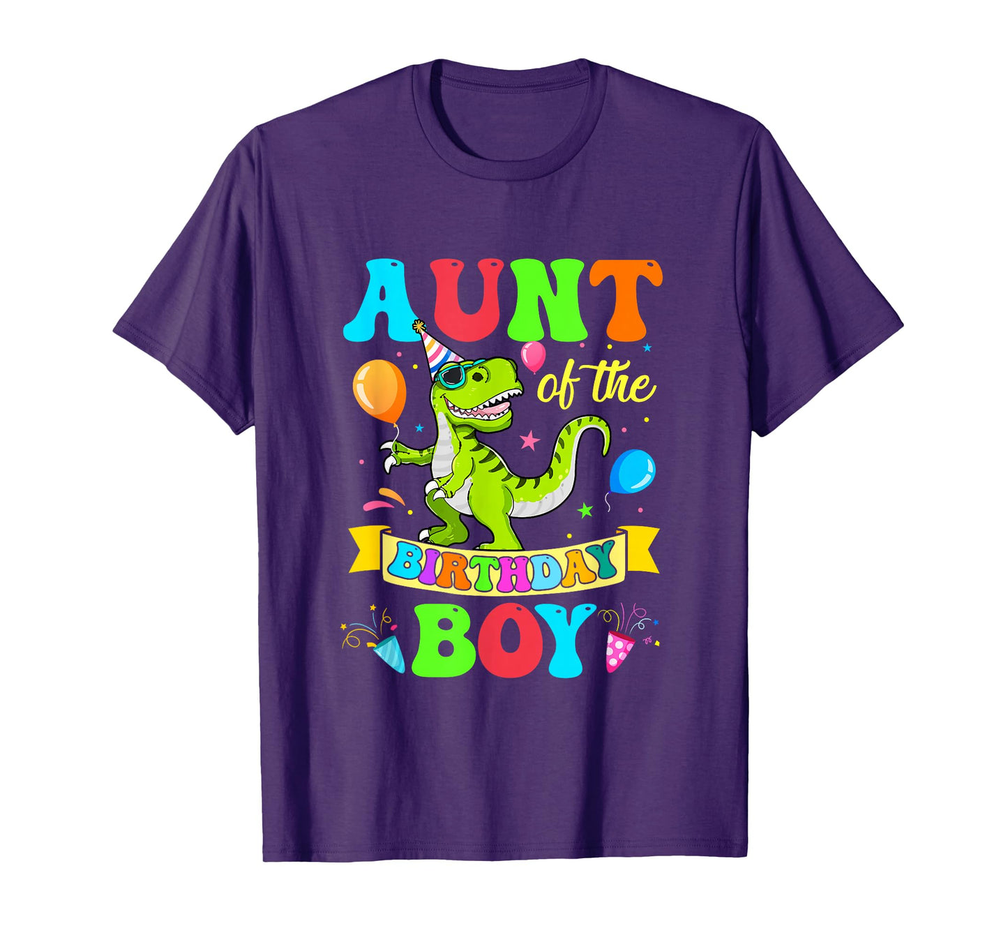 Love Family Matching Aunt Of The Birthday Boy T-Rex Dinosaur Birthday Party T-Shirt
