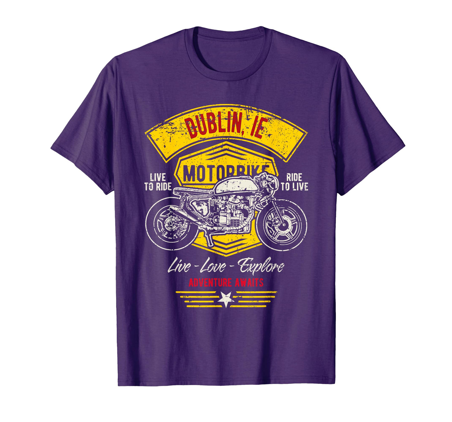 Dublin Ireland Retro Motorcycle Design T-Shirt