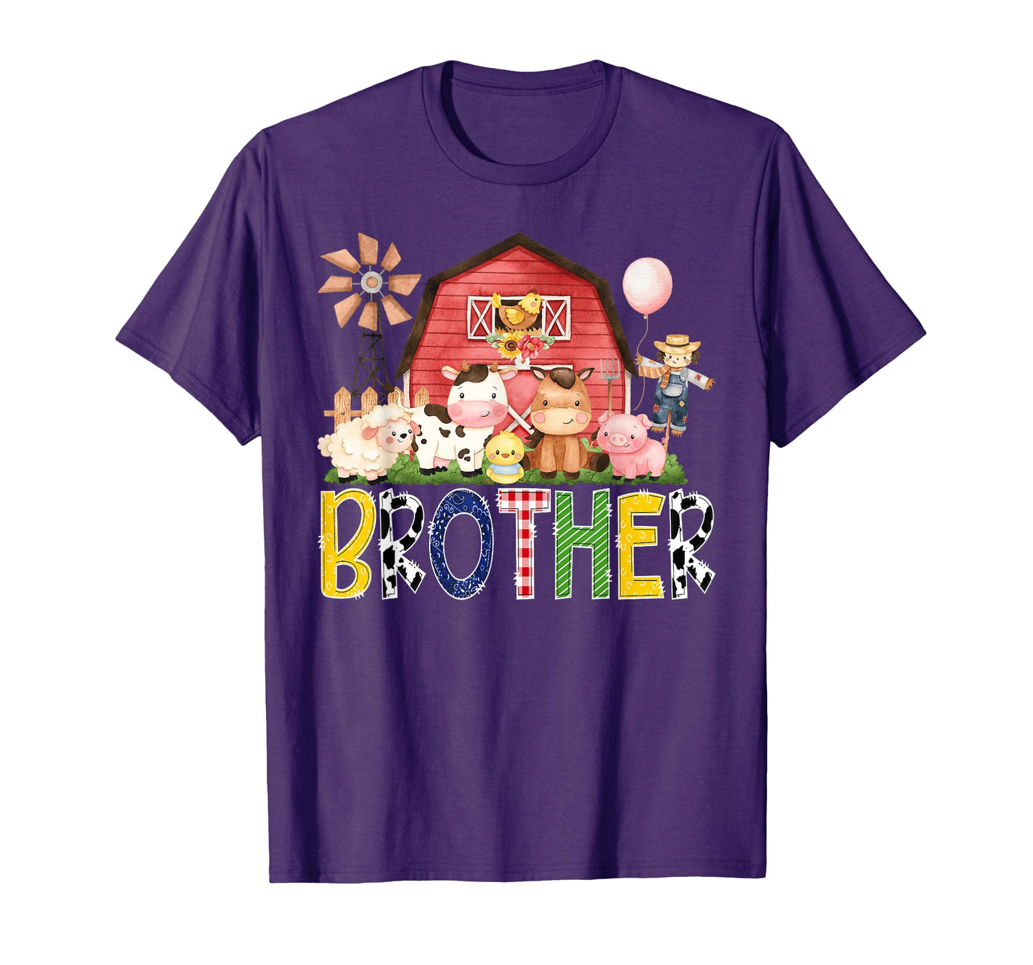 Brother Of The Birthday Boy/Girl/Kids Red Farm Cow T-Shirt