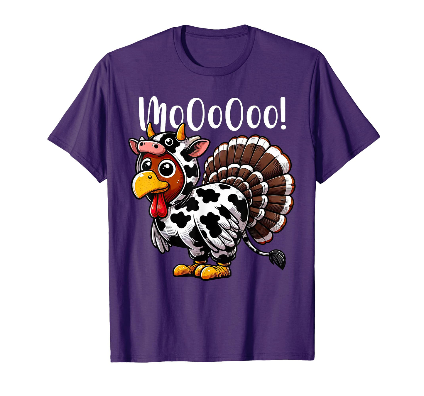 Turkey Moo Cow Costume Funny Thanksgiving T-Shirt