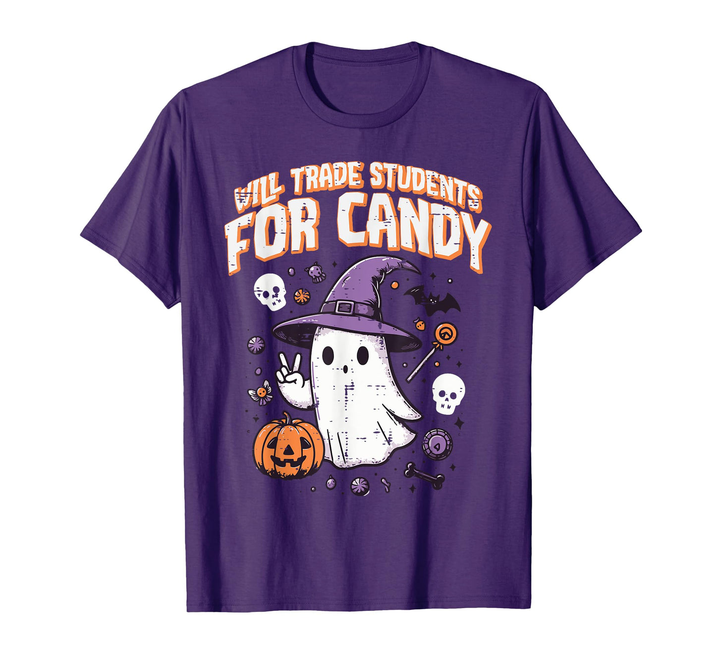Halloween Teacher Trade Students for Candy Costume Women T-Shirt