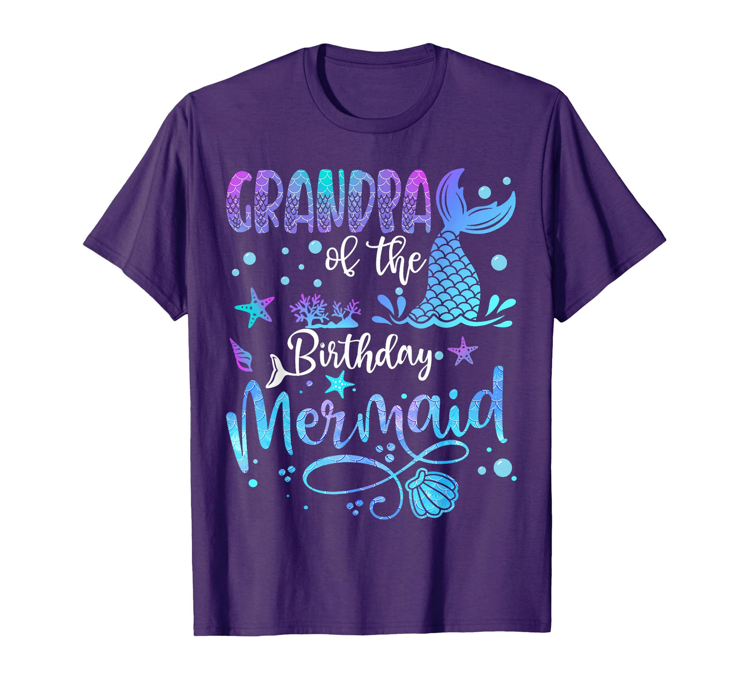 Grandpa Of The Birthday Mermaid Bday Party Mermaid T-Shirt