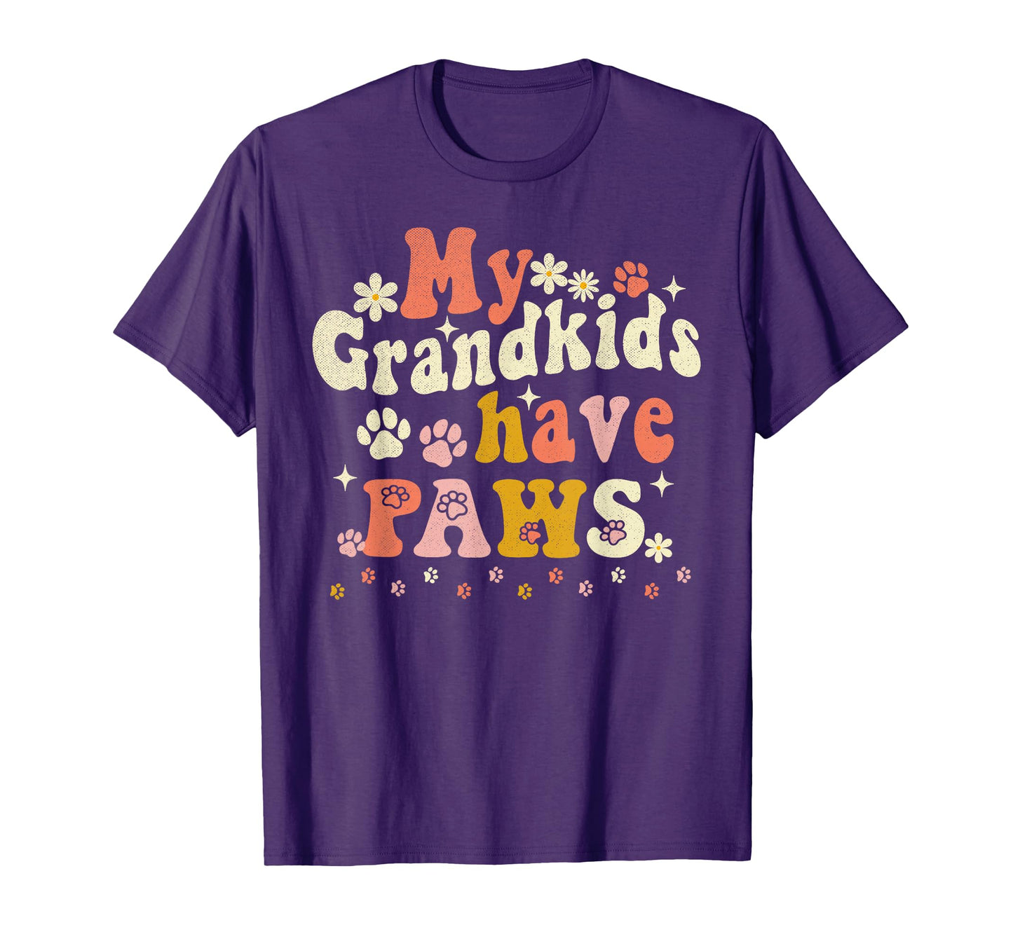 My Grandkids Have Paws Funny Pet Dog Cat Grandma Grandmother T-Shirt