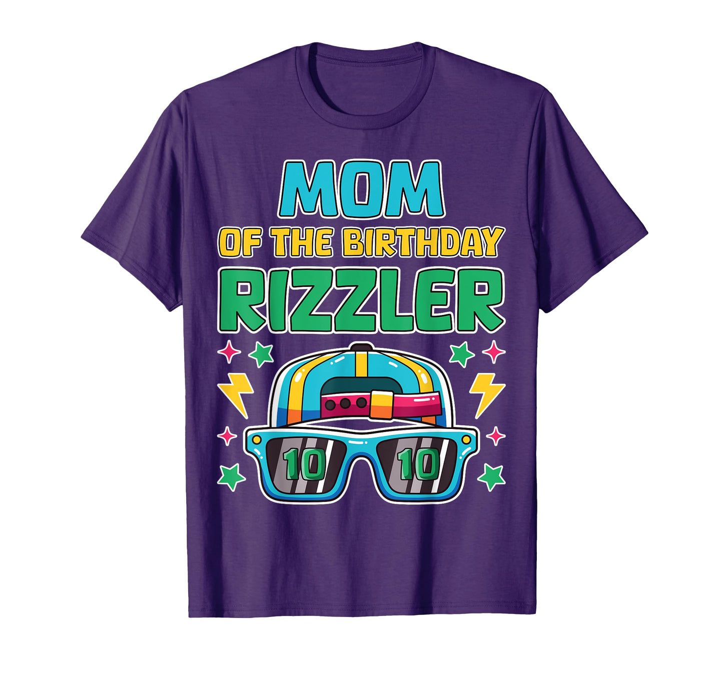 Mom of the Birthday Rizzler 10th Birthday Funny Family Party T-Shirt