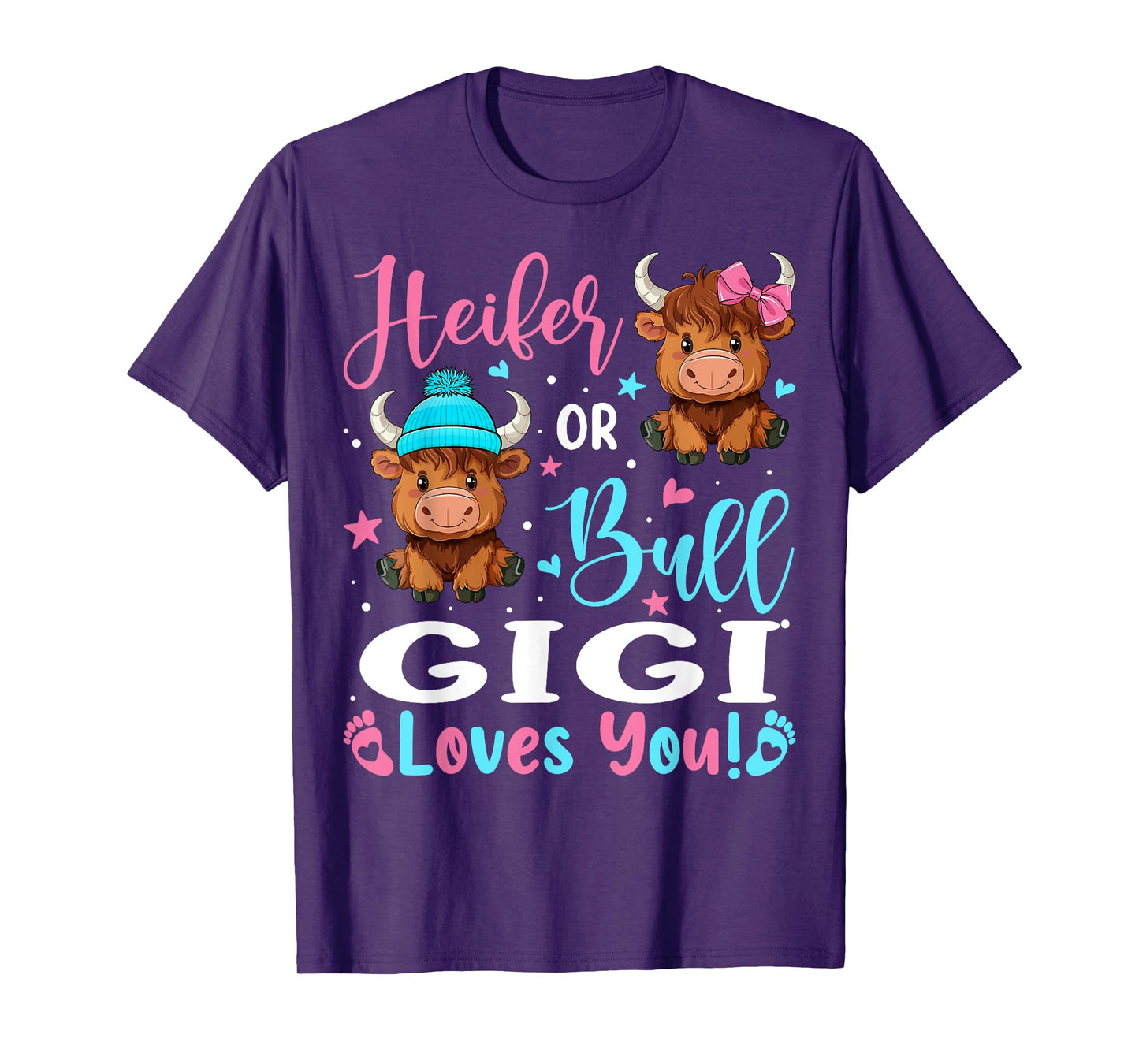 Bull or Heifer Gigi Loves You Highland Cow Lover T-Shirt