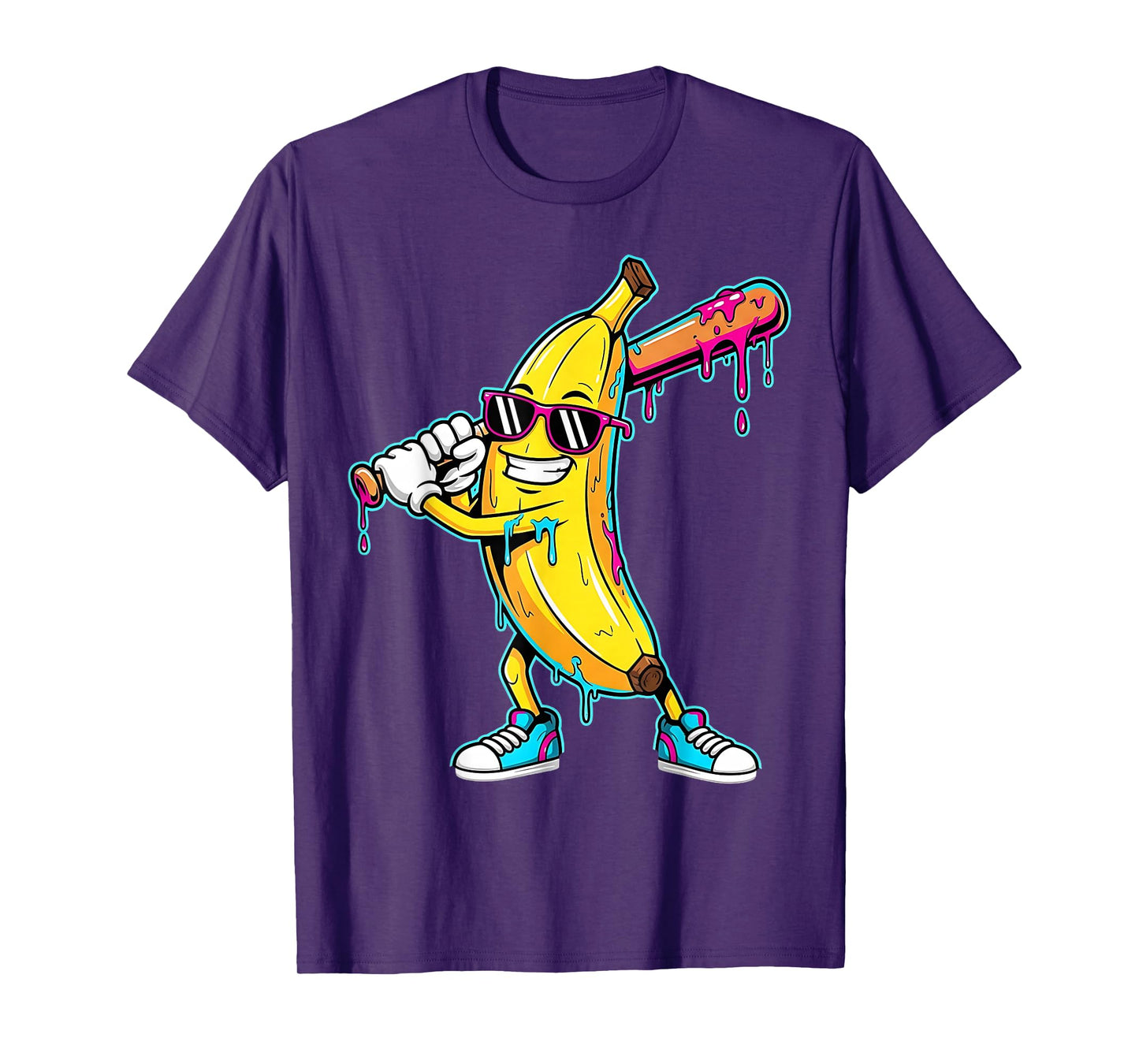 Banana Funny Baseball Drip Kids Youth Boys Girls T-Shirt