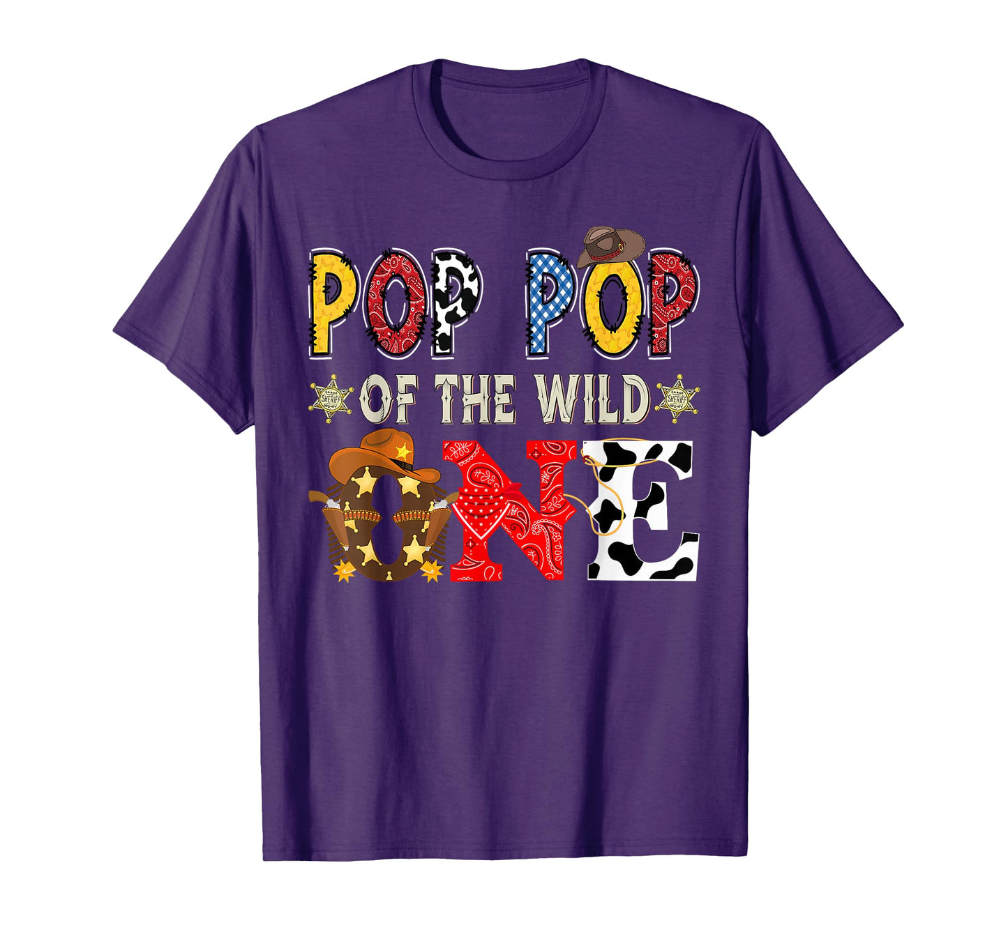 Pop Pop of The Wild One 1St Birthday Boy Western Cowboy T-Shirt