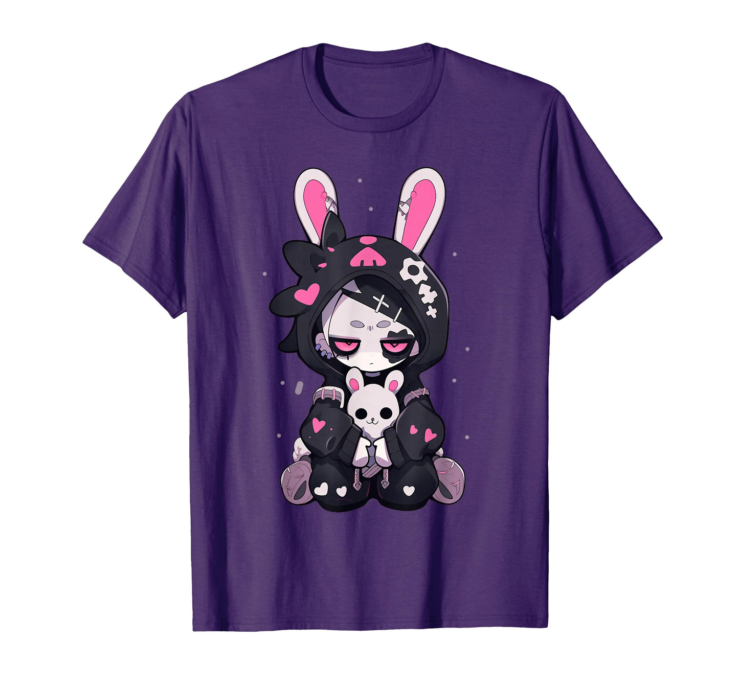 Goth Bunny Anime Girl Cute E-Girl Gothic Outfit Grunge T-Shirt