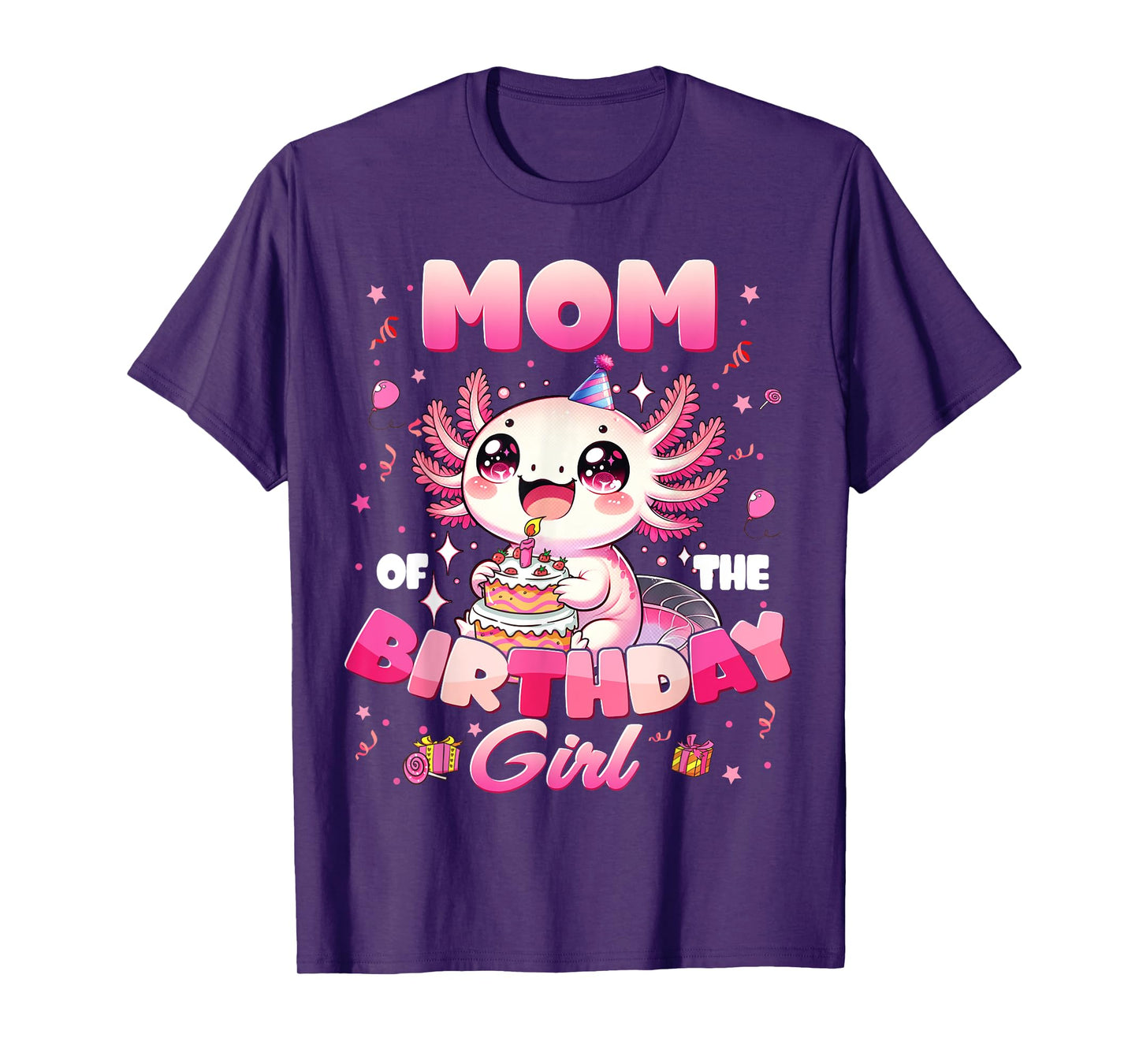 Mom And Dad Of The Birthday Axolotl Family Matching Party T-Shirt