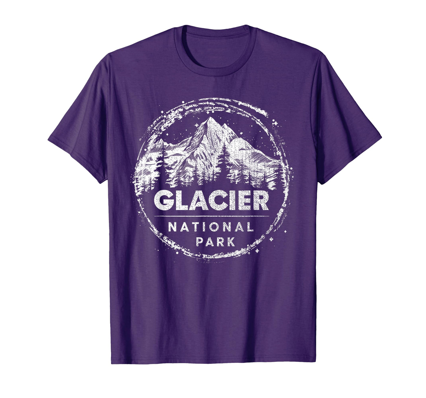 Glacier - US National Park Vintage Men Women Kids Retro T-Shirt
