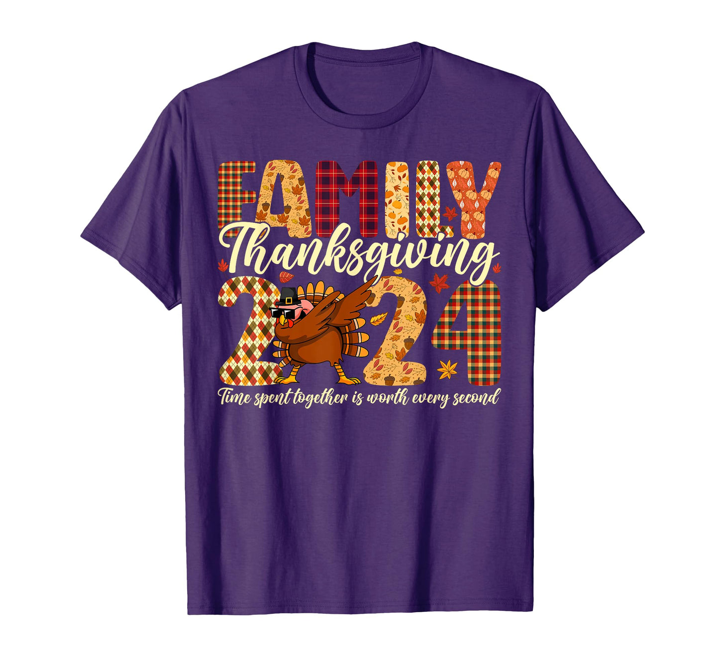 Family Thanksgiving 2024 Crew Dabbing Turkey Group Matching T-Shirt