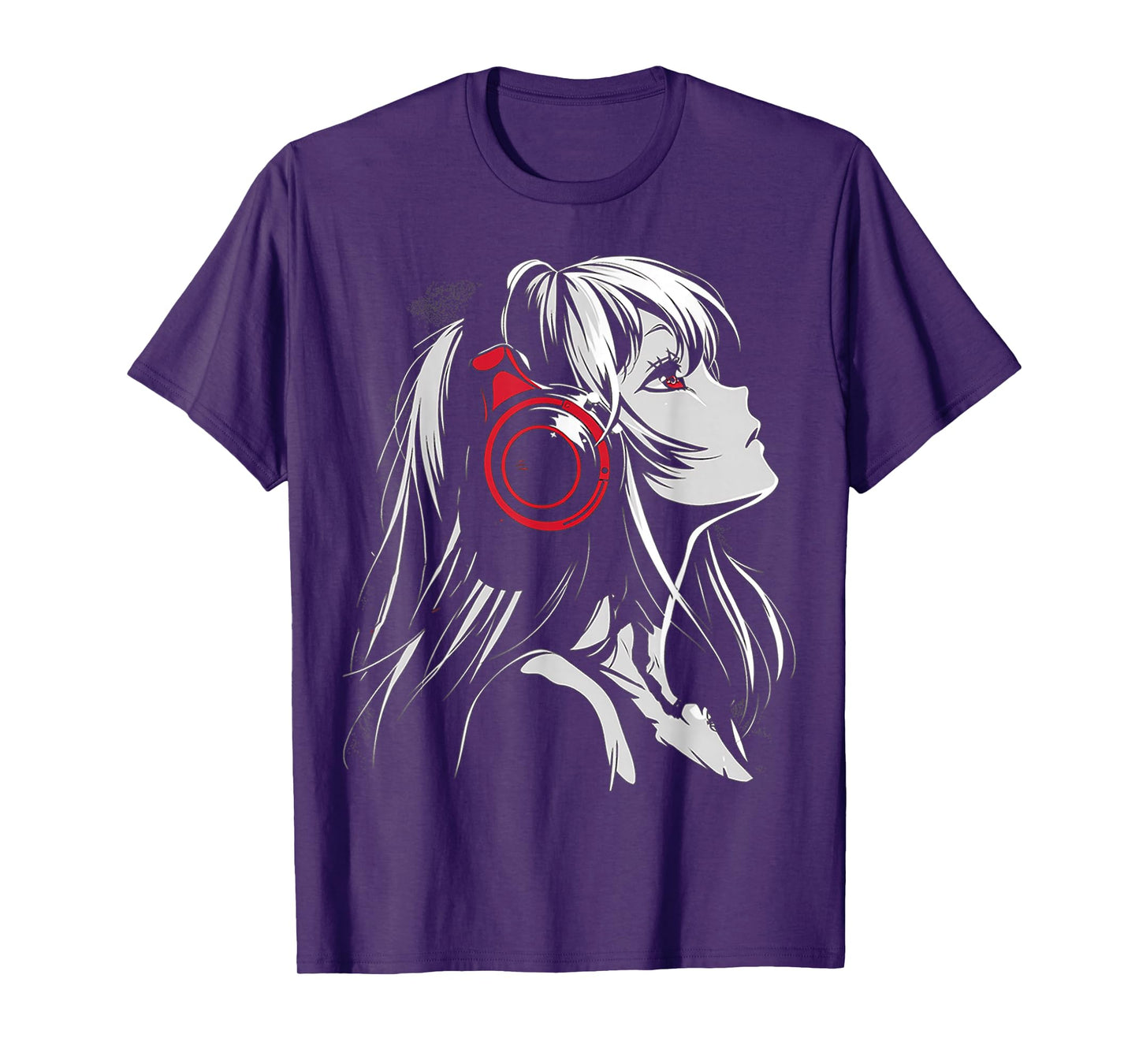 Anime Manga Motif Headphone Artwork Anime T-Shirt