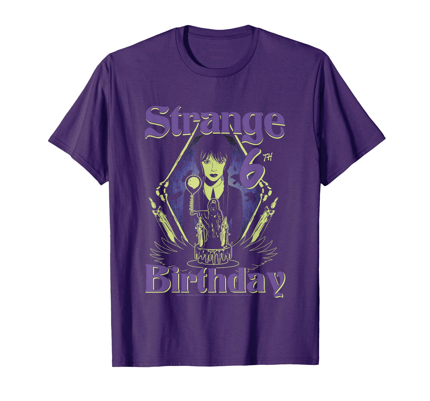 Wednesday Strange 6th Goth Birthday Big Wednesday Chest Logo T-Shirt