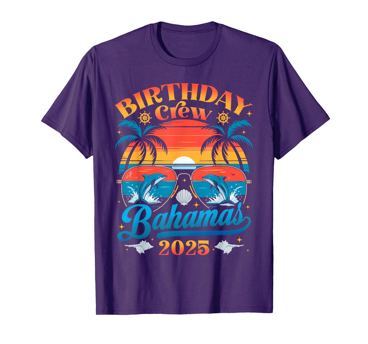 Birthday Crew Vacation Bahamas 2025 Matching Group Summer T-Shirt