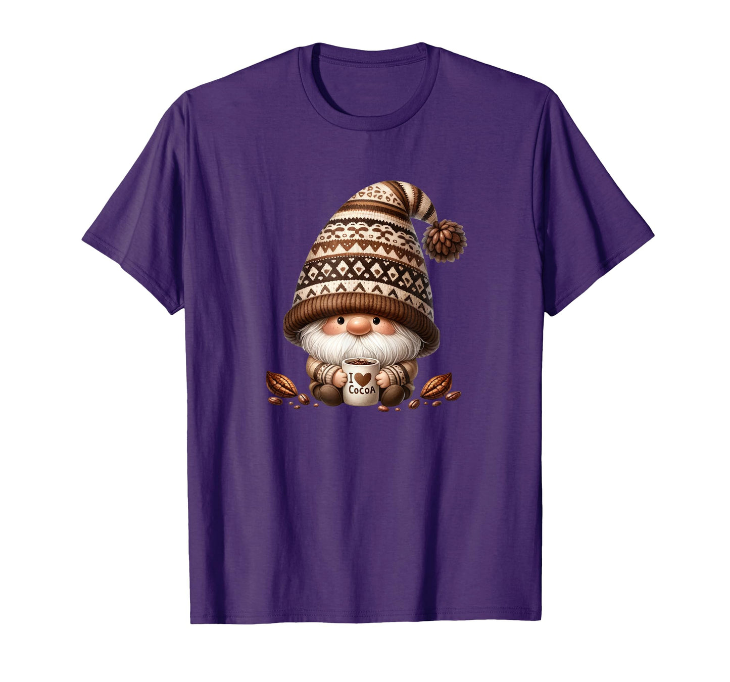 Winter Gnome in Knitted Sweater with Hot Cocoa Mugs for Fall T-Shirt