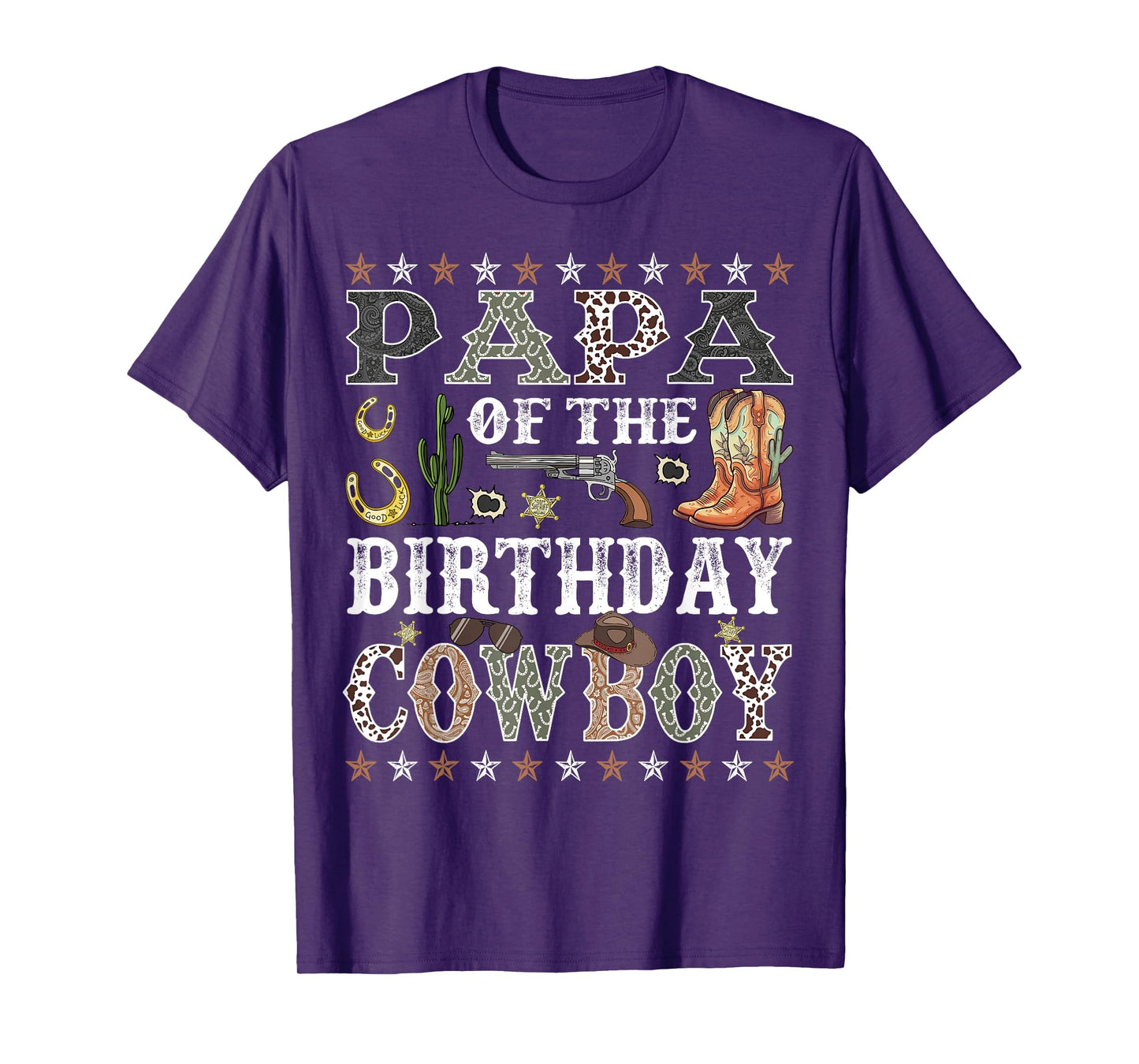 Papa Of The Birthday Cowboy Rodeo Papa T-Shirt