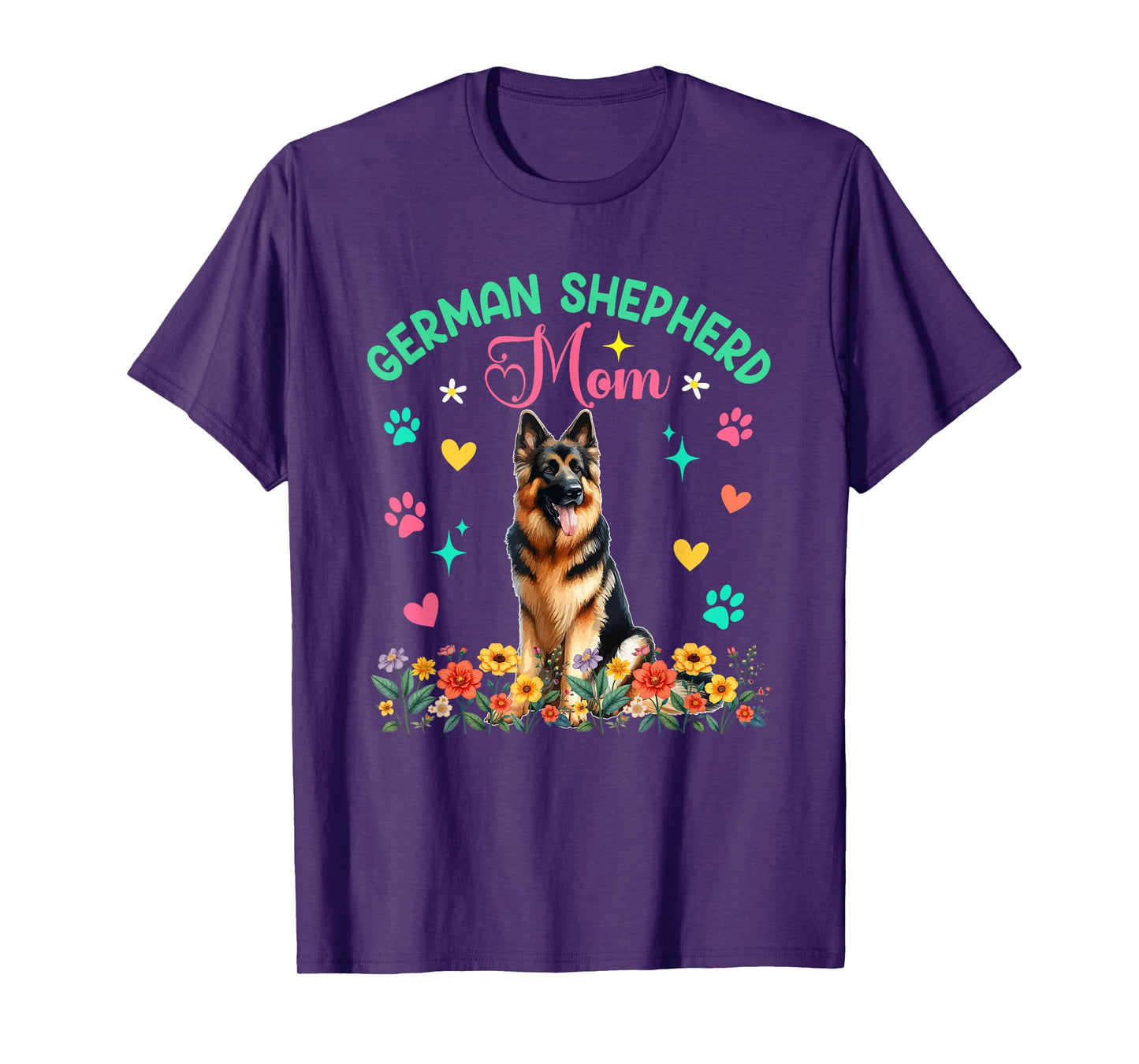 German Shepherd Mom Mother's Day Floral Cute Dog Owner Group T-Shirt