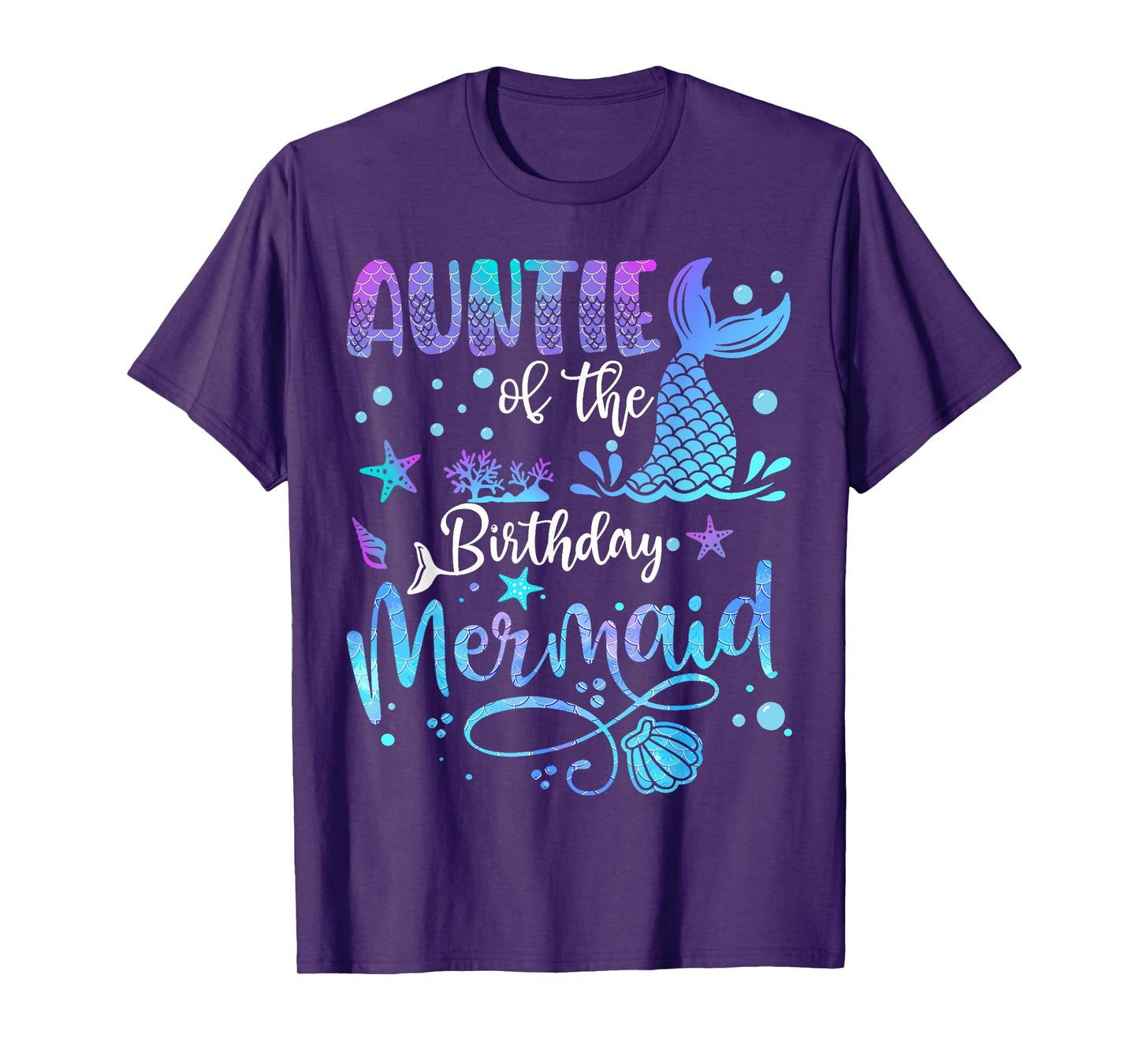 Auntie Of The Birthday Mermaid Bday Party Mermaid T-Shirt