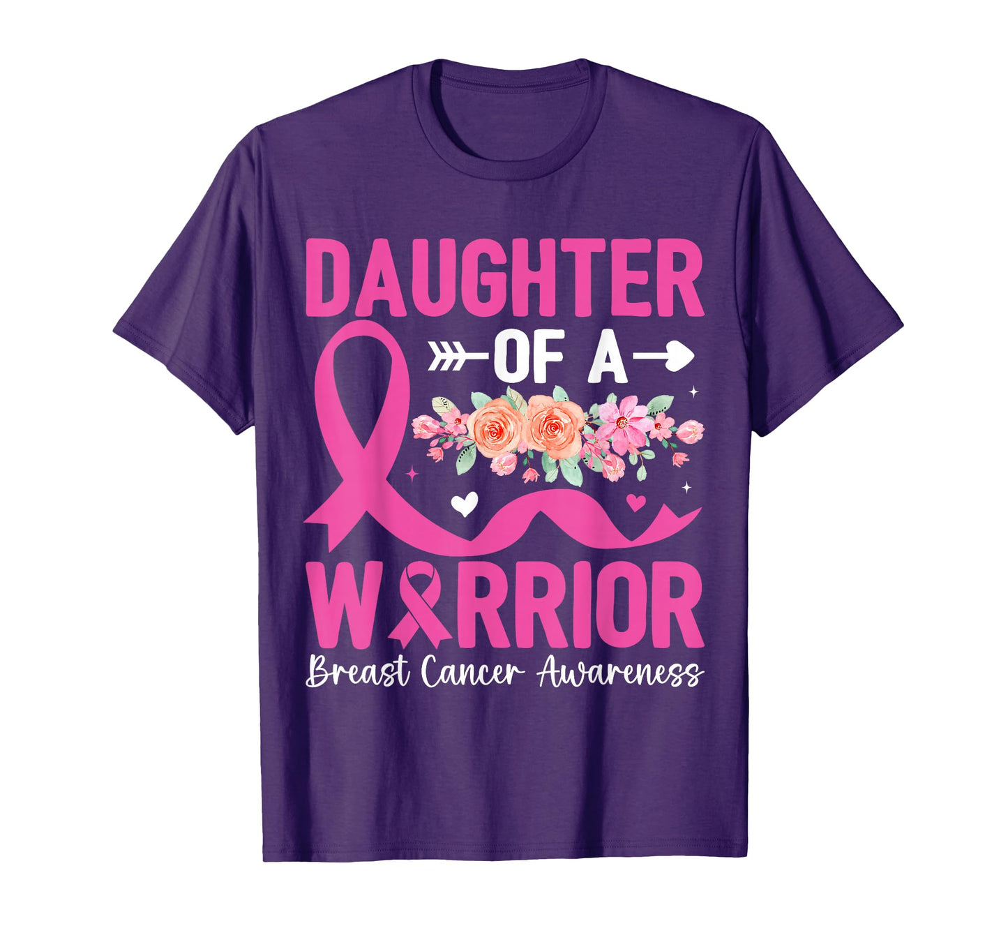 Daughter of A Warrior Mom Breast Cancer Girls Support T-Shirt