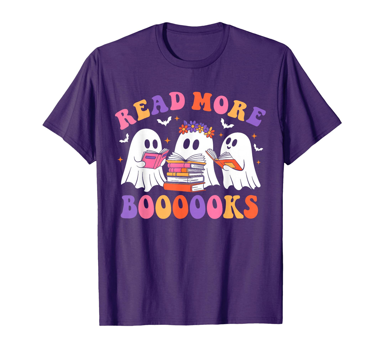 Cute Ghost Read More Books Lover Teacher Halloween Costume T-Shirt