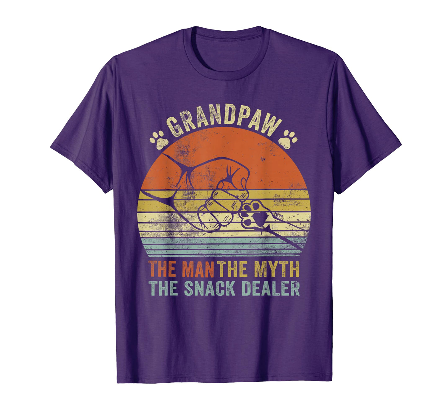 Grandpaw The Myth The Snack Dealer Fathers Day Dog Grandpa T-Shirt