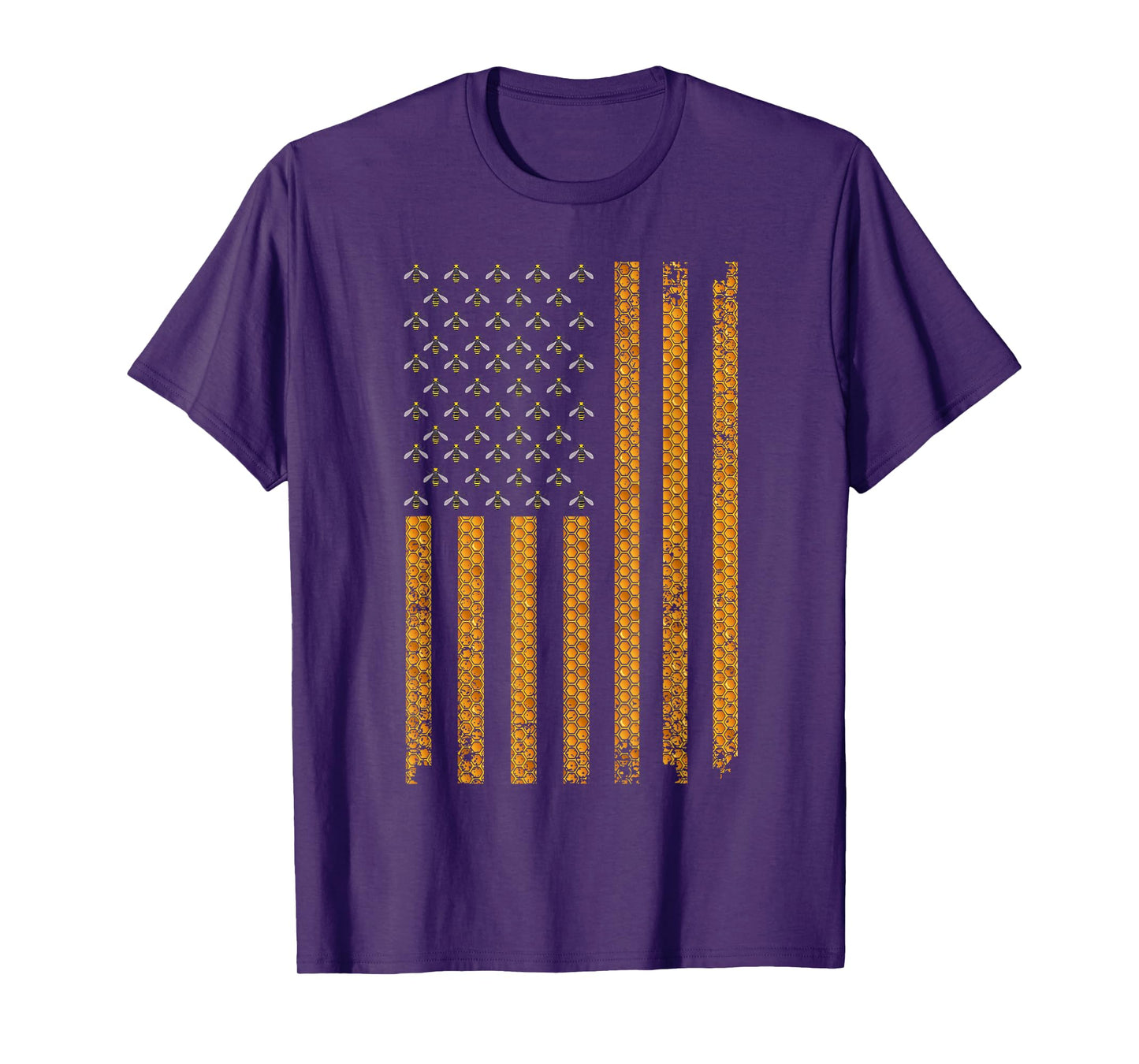 Cool Bee Keeper Art For Men Women US Flag Honey Beekeeping T-Shirt