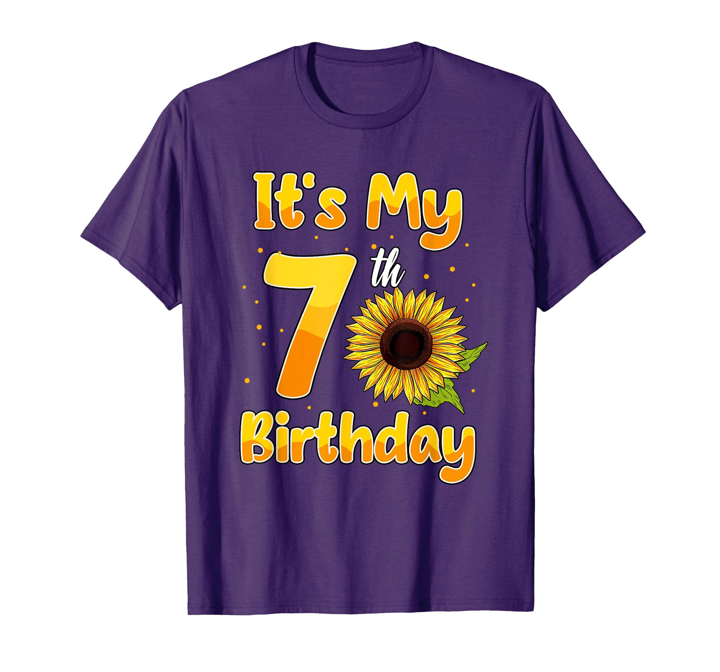 It's My 7th Birthday Sunflower Theme Party 7 Year Old T-Shirt