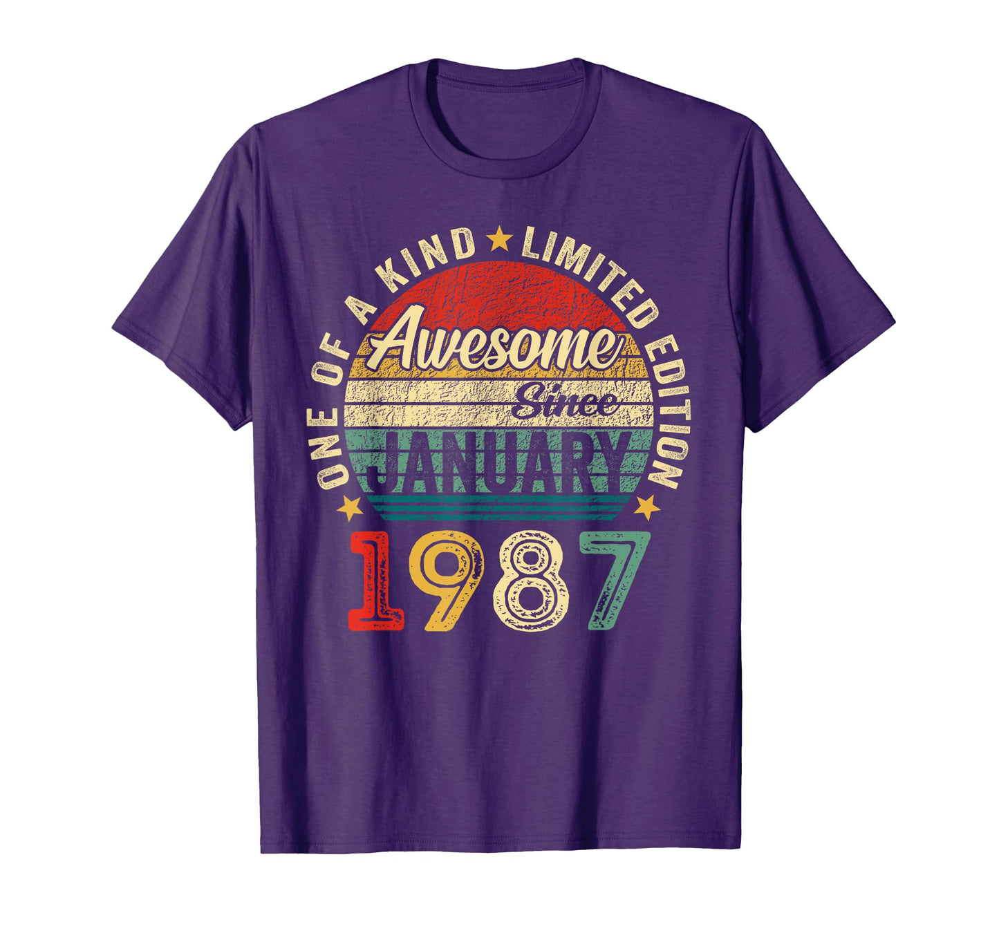 38 Year Old Vintage January 1987 38th Birthday Men Women Boy T-Shirt