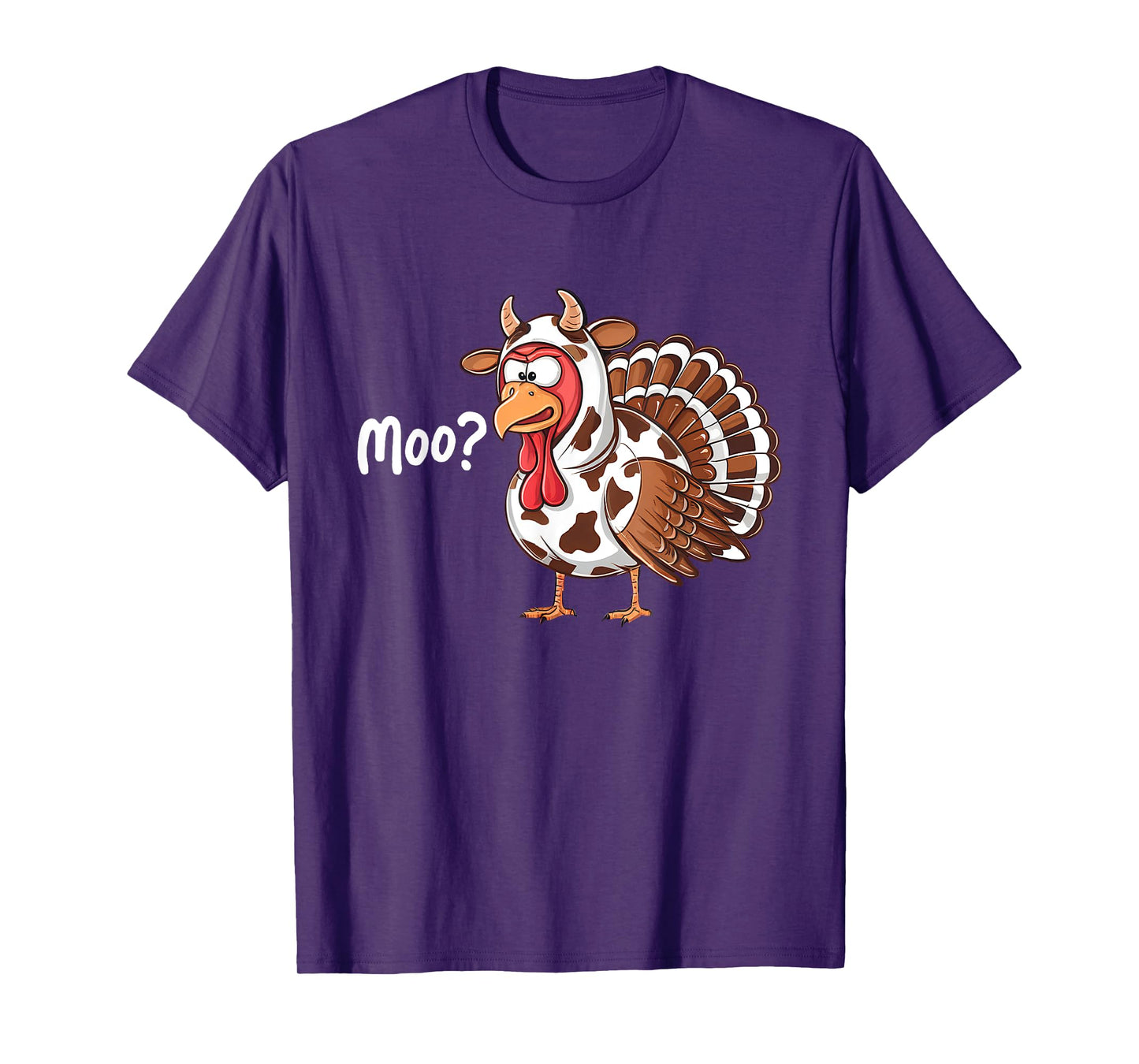 Funny Turkey Moo Thanksgiving Fake Cow Farmer Cow Lover T-Shirt