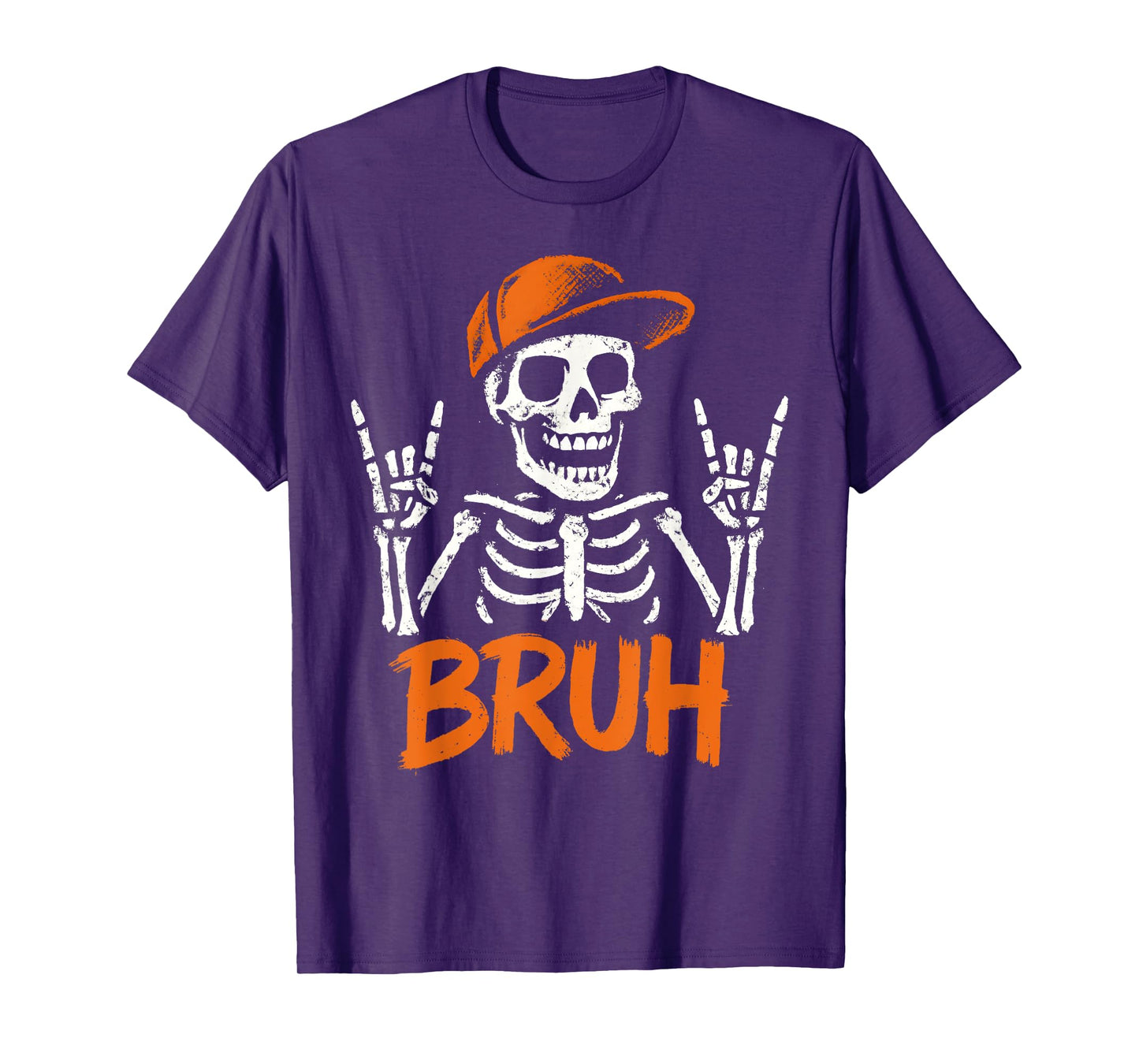 Bruh Punk Rock Skeleton Cool Rocker Halloween Men Boys Kids T-Shirt
