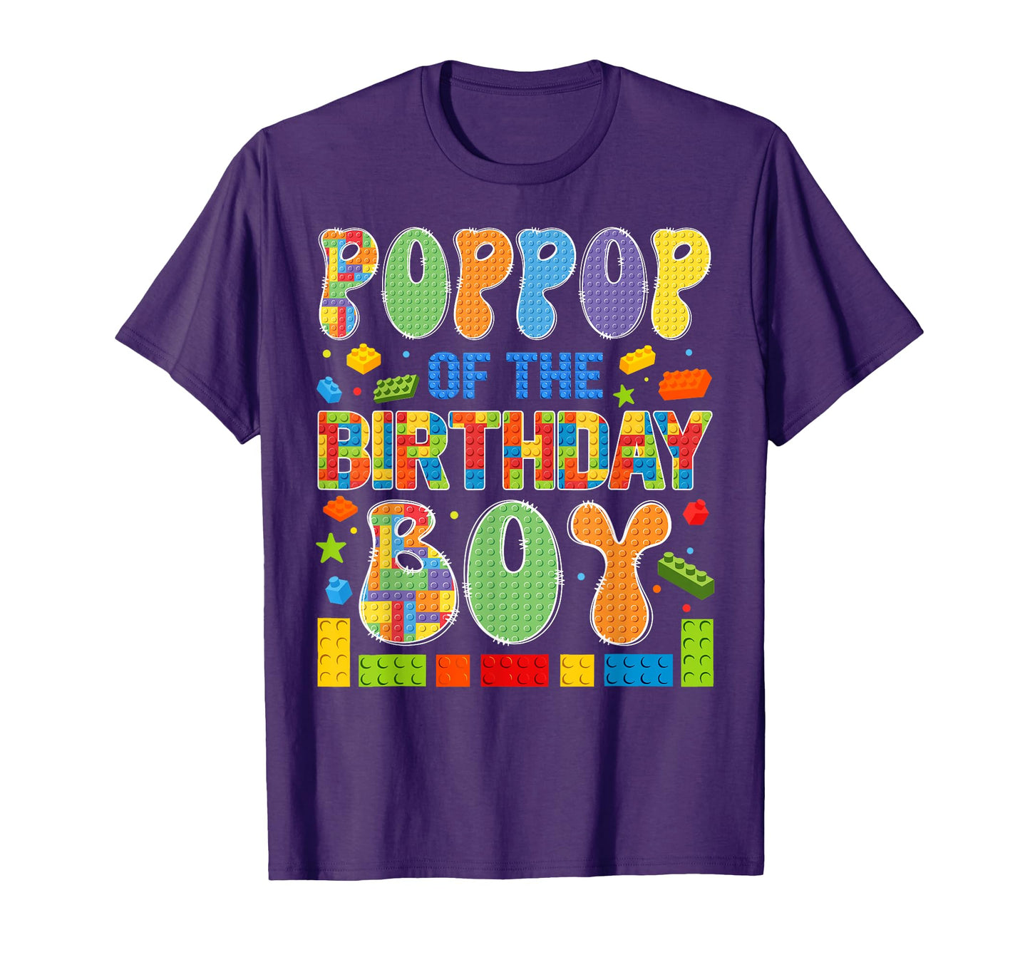 PopPop Of The Birthday Boy Building Block Birthday T-Shirt