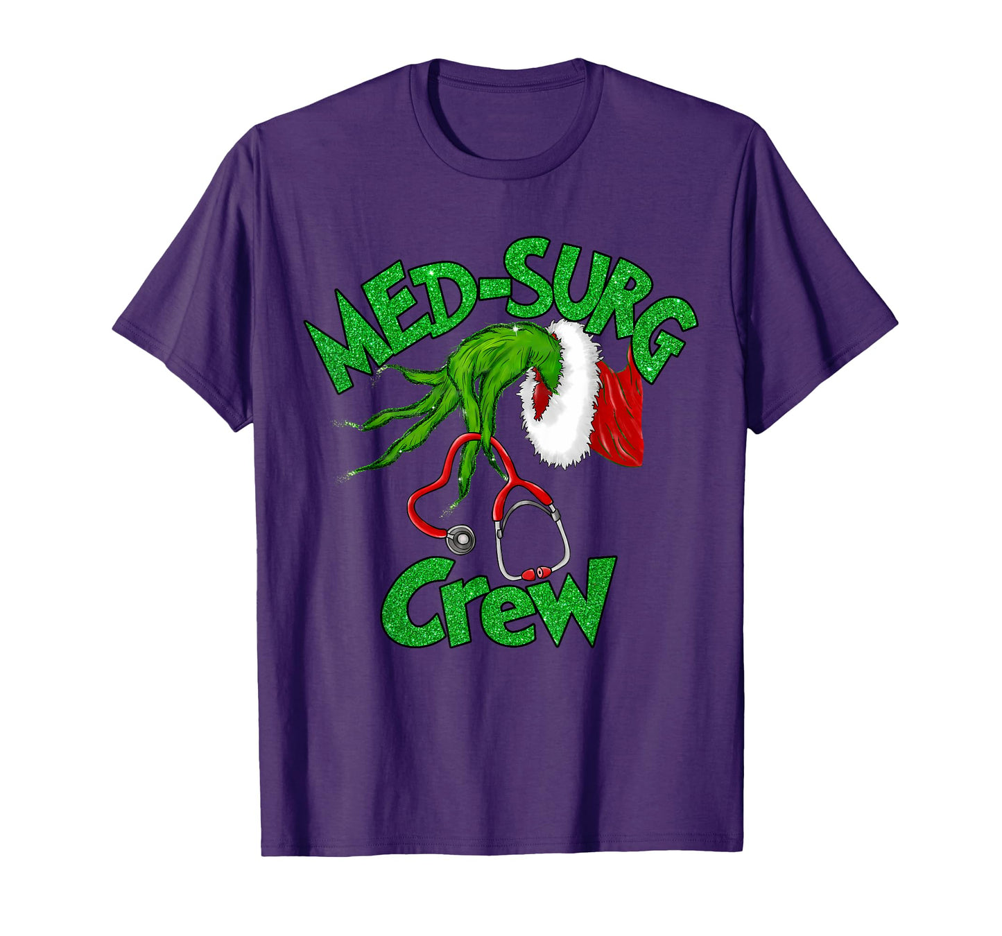 Retro Med-surg Crew Nurse Stethoscope Christmas Xmas Nursing T-Shirt