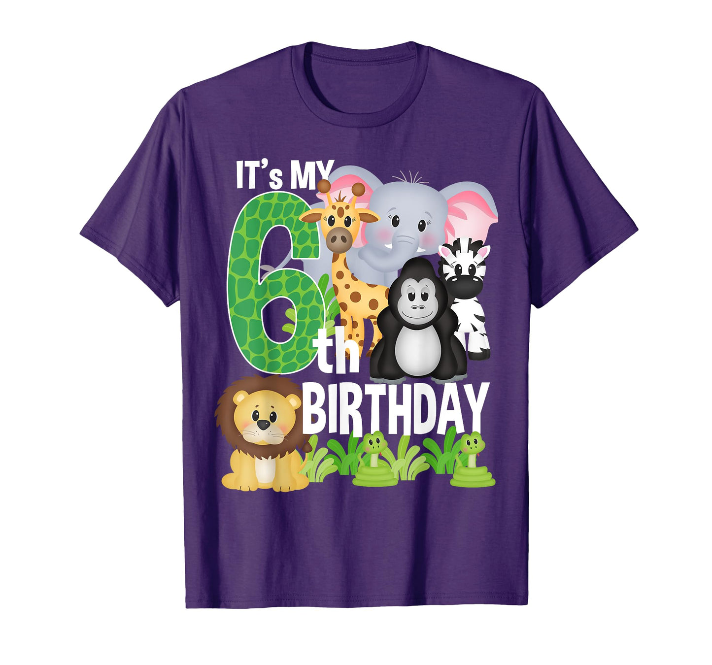 It's My 6th Birthday Party Jungle Safari Zoo Theme Bday T-Shirt