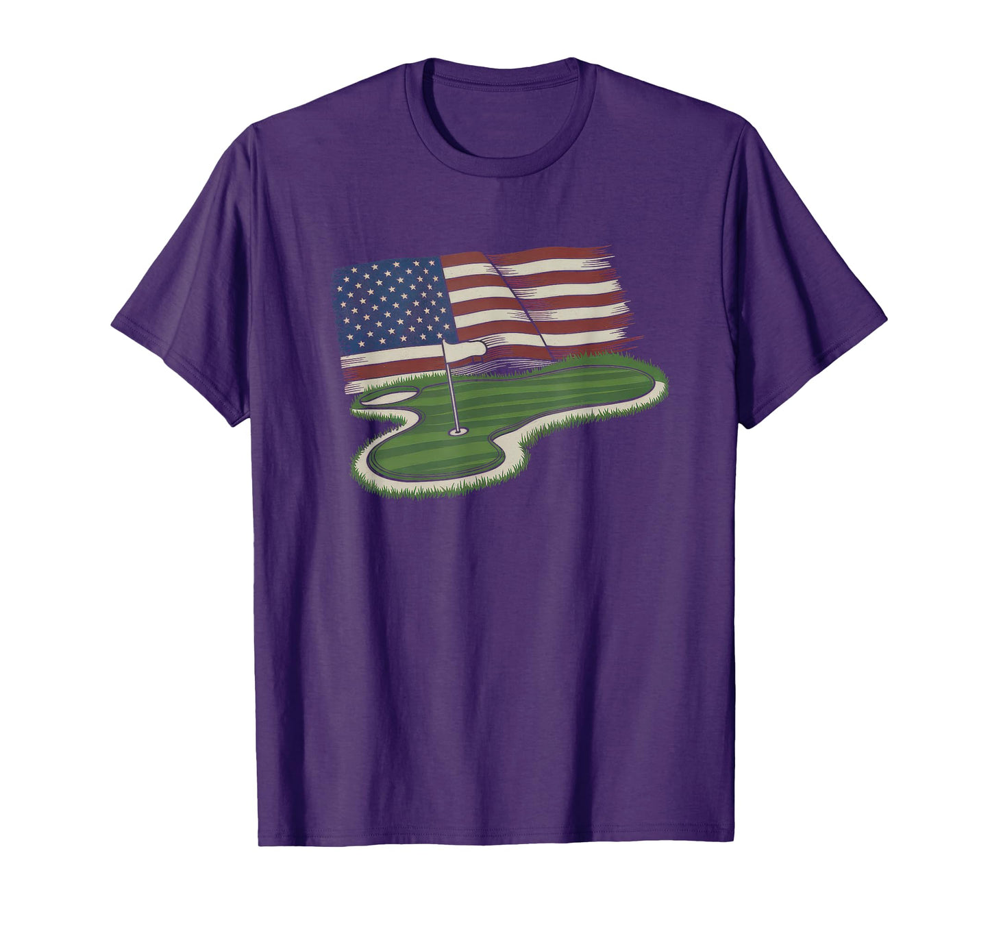 American Flag Golf Tshirt Men Women Golf Club Golfer Golfing T-Shirt