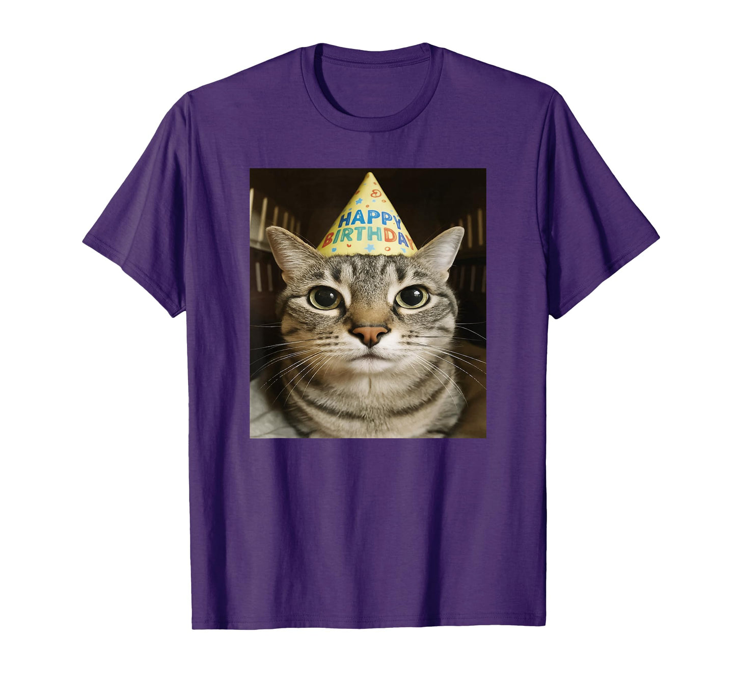 Funny Staring Meme Cat Birthday Greeting Adults, Boys, Girls T-Shirt