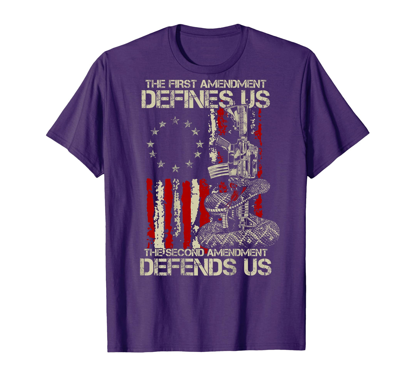 The First Amendment defines us American Flag (On Back) T-Shirt