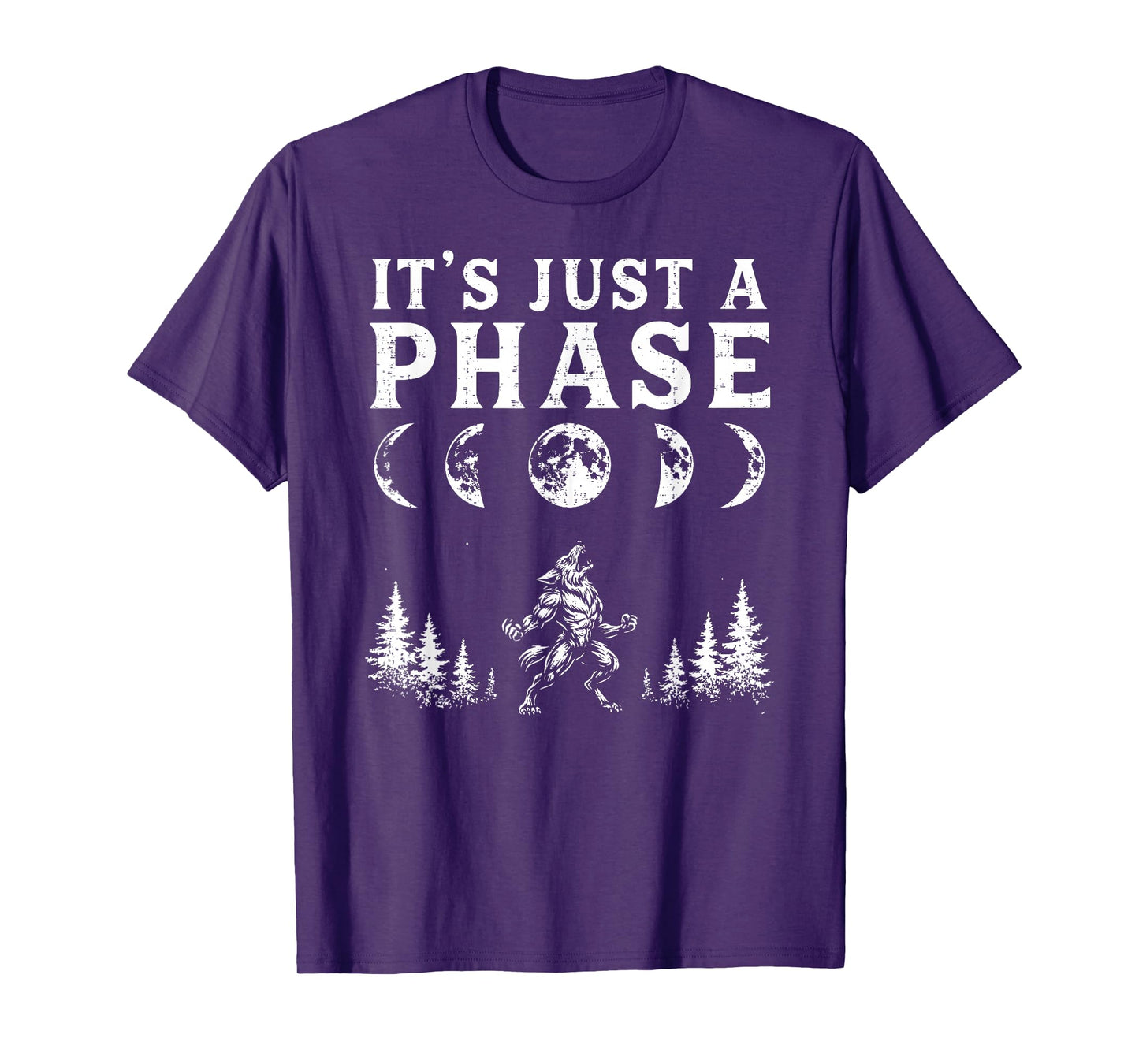 Werewolf Only One Phase Spell Werewolf Lycan Halloween Moon T-Shirt