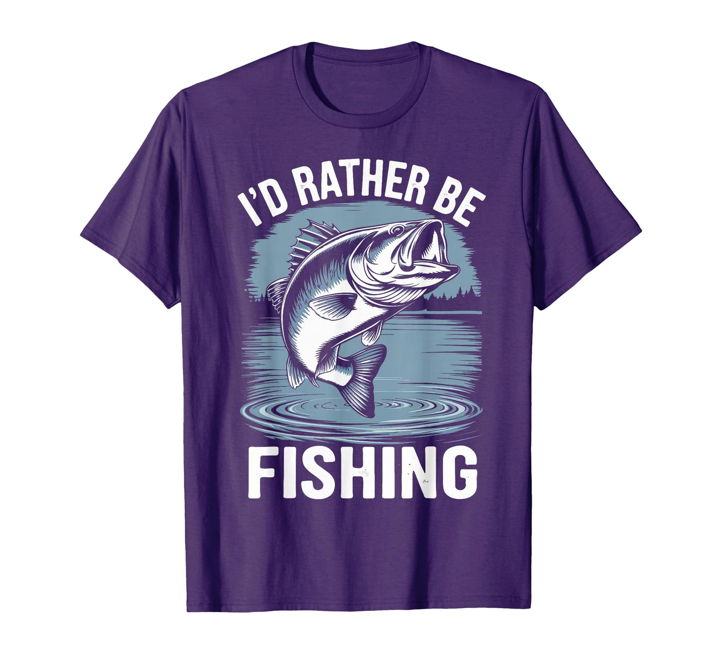 Youth I'd Rather Be Fishing-Shirt Boys Largemouth Bass Fish T-Shirt