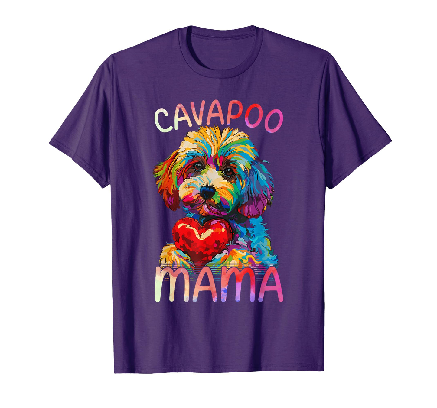 Cavapoo Lover Mama Heart Pop Art Womens Cavapoo Mom T-Shirt