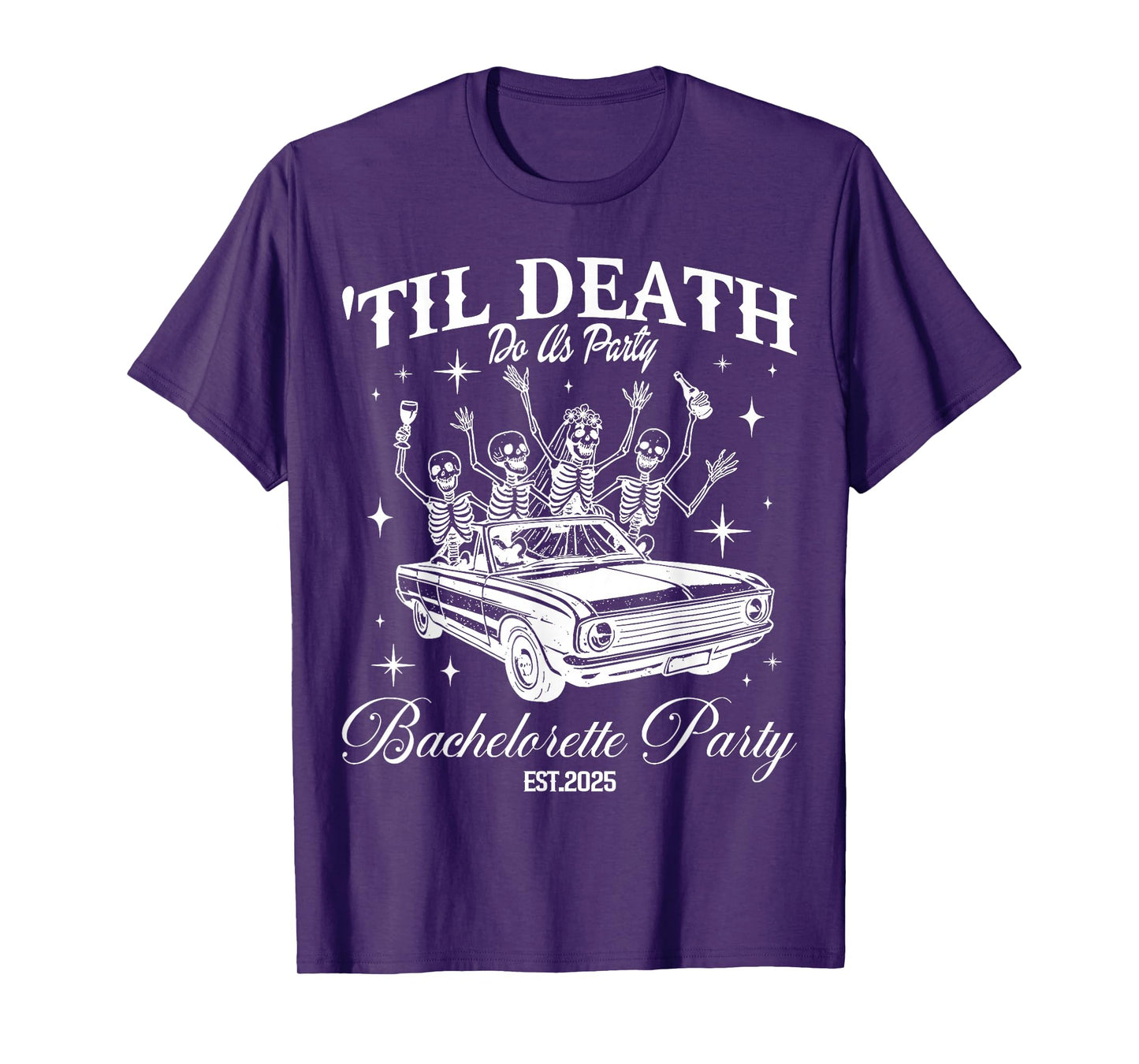 Til Death Do Us Party Retro Halloween Bachelorette Matching T-Shirt