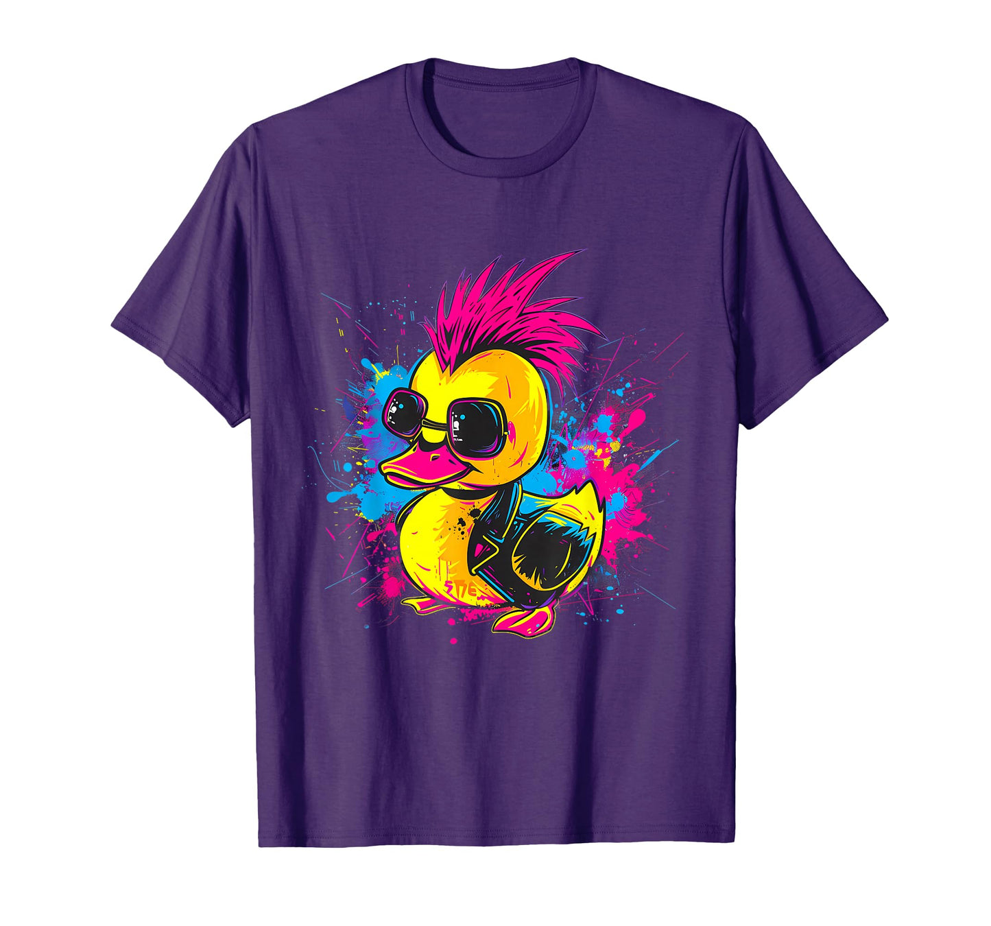 Rubber Duck Punk Rock Watercolor Rubber Duckling Duck Lover T-Shirt