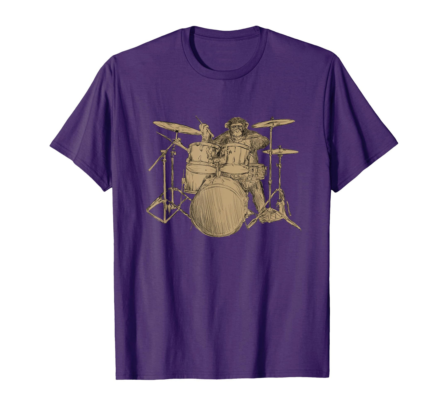 Drummer Shirt Men Monkey Lover Gift for Drummer Musician T-Shirt