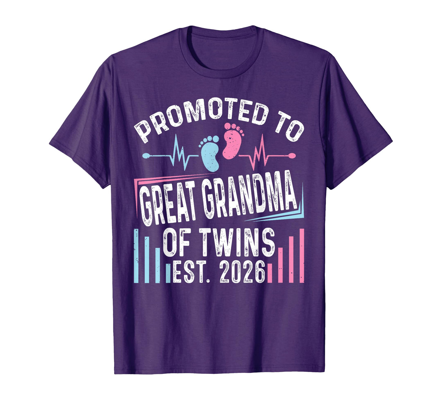Promoted to Great Grandma of Twins Est 2026 Baby Shower T-Shirt