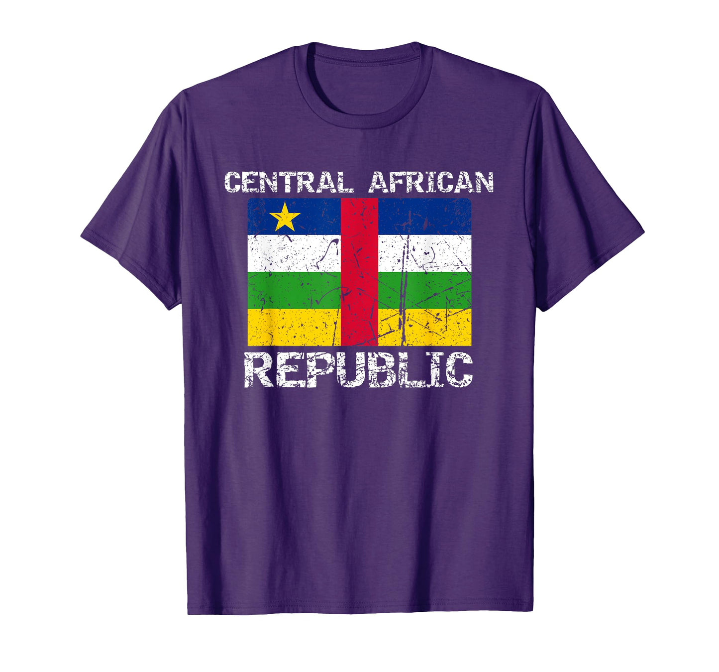 Central African Republic Flag Distressed African Men Women T-Shirt